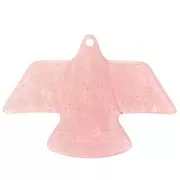 Pendentif aigle 25x35.5mm en acétate opaque Marbré Rose clair nacré pailleté x1