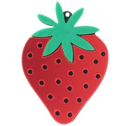 Pendentif fraise 51x37 mm en plexiglass - effet mirroir - Rouge - Vert x1|raw }}