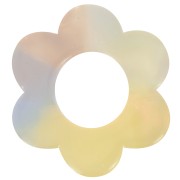 Pendentif fleur 18 mm en acétate - Ecaille de tortue - Jaune - Orange nacré x1|raw }}