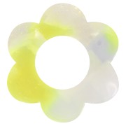 Pendentif fleur 18 mm en acétate - Ecaille de tortue - Blanc nacré - Jaune fluo x1|raw }}