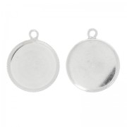 Serti pendentif pour cabochon plat 20 mm en Argent 925 x1