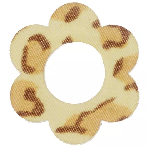 Pendentif fleur 18 mm en acrylique - Guépard Beige - Marron clair x1