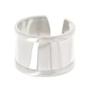 Bague en laiton avec rebord courbé 15 mm argenté x1