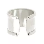 Bague en laiton avec rebord courbé 15 mm argenté x1