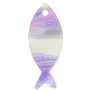 Pendentif poisson 25x10 mm en acétate - Marbré Mauve - Gris x1|raw }}