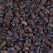 Miyuki Half Tila Beads 5x2.3x1.9 mm HTL-2005 - Mat Metallic Dark Raspberry Iris x10g