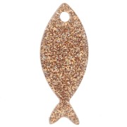 Pendentif poisson 25x10 mm en acrylique - Pailleté Bronze x1