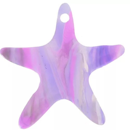 Pendentif étoile de mer 20 mm en acétate - Marbré Mauve - Gris x1