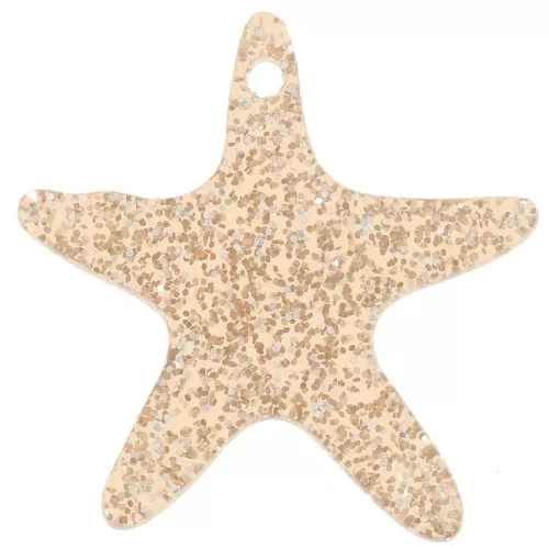 Pendentif étoile de mer 20 mm en acrylique - Pailleté Bronze x1