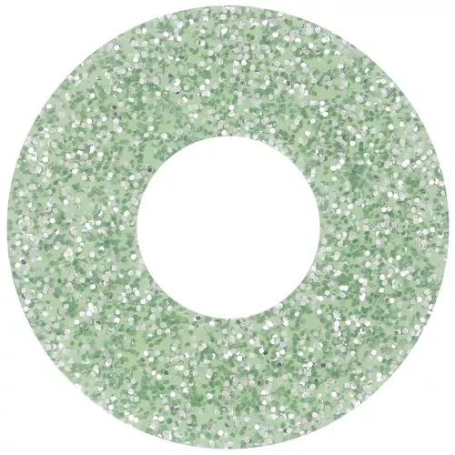 Pendentif donuts 20 mm en acrylique - Pailleté Vert mousse x1