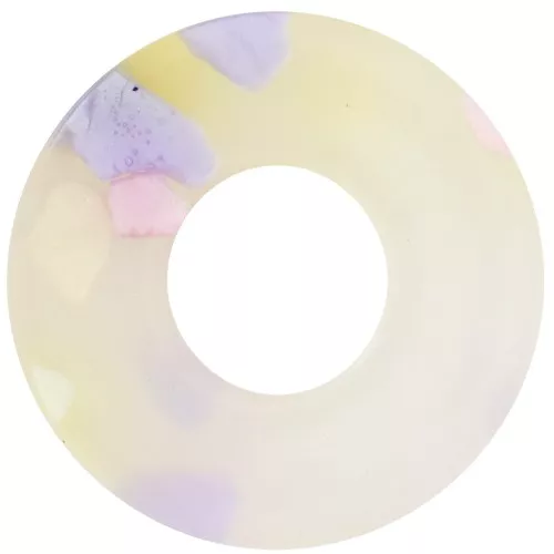 Pendentif donuts 20 mm en acétate - Terrazzo Translucide - Rose - Violet x1