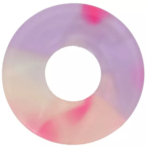 Pendentif donuts 20 mm en acétate - Ecaille de tortue - Rose - Violet x1