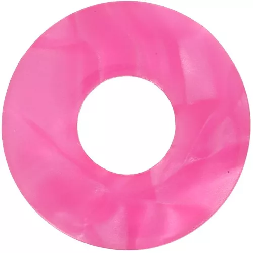Pendentif donuts 20 mm en acétate - Marbré Framboise nacré x1