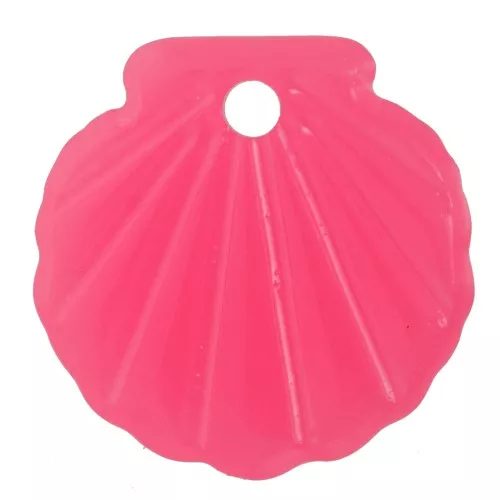 Pendentif coquillage 16 mm en acrylique - Rose fluo x1