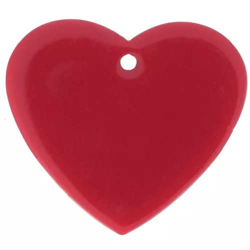 Pendentif coeur 21x18 mm en acrylique - Rouge x1
