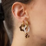 Sequin coeur 12 mm en acrylique - Pailleté Vieux rose x1