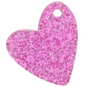 Sequin coeur 12 mm en acrylique - Pailleté Rose x1|raw }}
