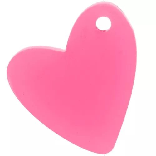 Sequin coeur 12 mm en acrylique - Rose fluo x1