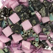 Rose - Mix de perles Miyuki - Quarter - Half et Tila Beads - Purple Galaxy x10g Mix de perles Miyuki - Quarter - Half et Tila Beads - Purple Galaxy x10g