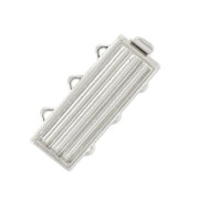 Fermoir à décorer avec des Delica 11/0 3 rangs 9.5x22 mm - Plaqué Rhodium x1|raw }}