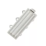 Fermoir à décorer avec des Delica 11/0 3 rangs 9.5x22 mm - Plaqué Rhodium x1