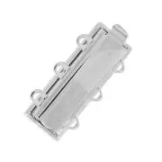 Fermoir à décorer avec des Delica 11/0 3 rangs 9.5x22 mm - Plaqué Rhodium x1