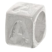 Perle lettre alphabet cube 5x4 mm avec gros trou - A - Argent 925 x1|raw }}