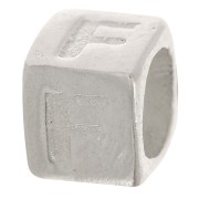 Perle lettre alphabet cube 5x4 mm avec gros trou - F - Argent 925 x1|raw }}