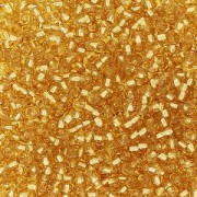 Perles rocailles Preciosa  15/0 - 1.5 mm Gold Silver Lined x20g