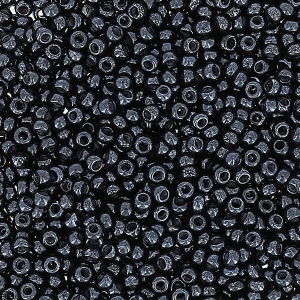 Perles rocailles Preciosa 15/0 - 1.5 mm Jet Hematite x20g