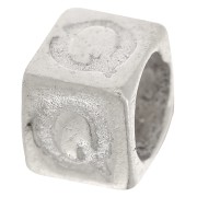 Perle lettre alphabet cube 5x4 mm avec gros trou - Q - Argent 925 x1