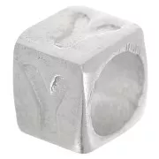 Perle lettre alphabet cube 5x4 mm avec gros trou - Y - Argent 925 x1