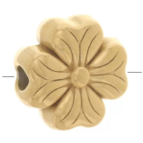Perle fleur 8 mm - Acier inoxydable 304L Doré x1