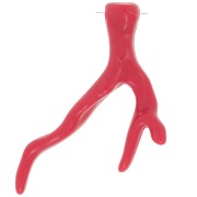 Pendentif corail en résine opaque 47x32 mm - Rouge vif x1