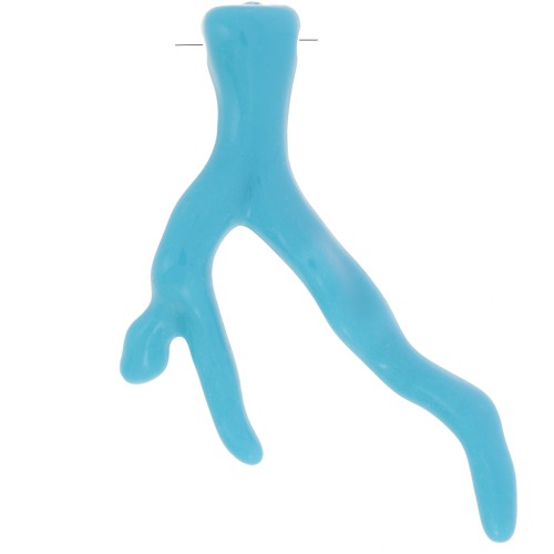Pendentif corail en résine opaque 47x32 mm - Turquoise x1