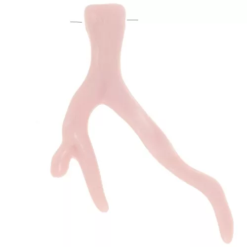 Pendentif corail en résine opaque 47x32 mm - Rose clair x1