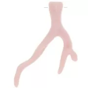 Pendentif corail en résine opaque 47x32 mm - Rose clair x1