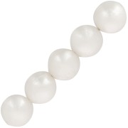 Perles rondes en résine opaque 4 mm - Blanc nacré x20|raw }}