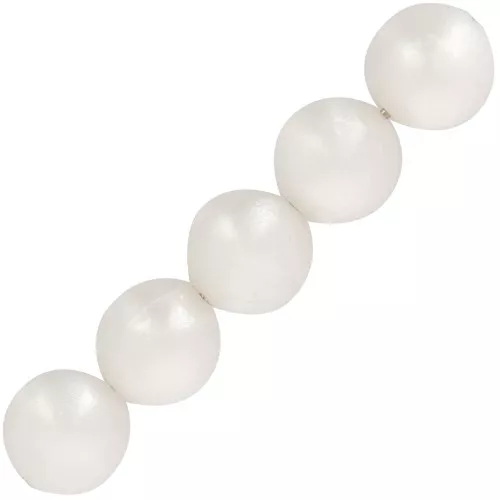 Perles rondes en résine opaque 6 mm - Blanc nacré x20