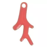 Breloques corail 16x8 mm Resine époxy - Rose Corail x6