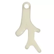 Breloques corail 16x8 mm Resine époxy - Crème x6