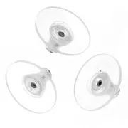 Poussoirs avec silicone pour clous d'oreilles - Argenté x12