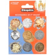 Assortiment de 9 pots d'accessoires Cléopâtre pour résine - Or - Argent|raw }}
