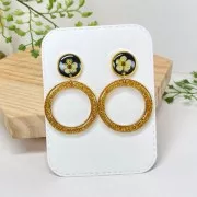 Assortiment de 9 pots d'accessoires Cléopâtre pour résine - Or - Argent