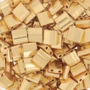 Miyuki Tila Beads 5x5x1.9 mm TL-191 - 24kt Gold Plated x50g