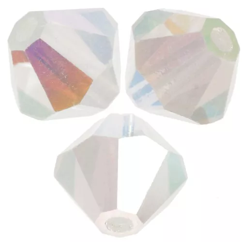 Perles toupies Preciosa - Rondelle Bead 5 mm - White Opal AB 2X x12