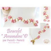 Perles en verre Piros® par Puca® 2x5 mm - Milky Peach x10g