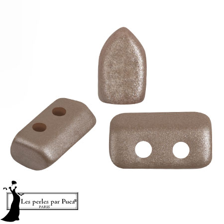 Perles en verre Piros® par Puca® 2x5 mm - Mocca x10g