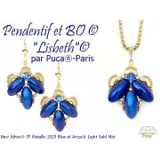 Athos 3D 3 trous® par Puca® 20x10 mm - Caribbean Blue Metallic Mat x1