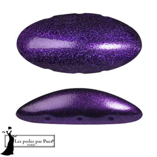 Athos 3D 3 trous® par Puca® 20x10 mm - Dark Lilac Metallic Mat x1
